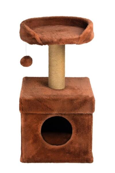 Dubex 39X39X72 cm Cinnamon Colored Cat Play House and Scratching Platform - P...