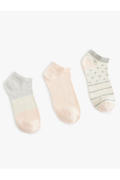 Koton Set de 3 papuci șosete cu model geometric multicolor