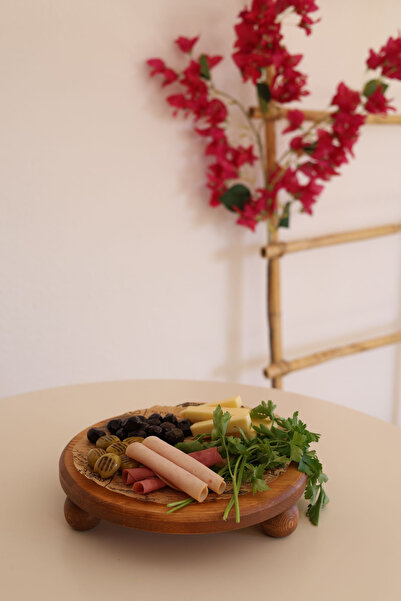 justwood 3 Lü 25 Cm Risus, 17x25 Cm Risus, 25x25 Cm Tityos Ahşap Kahvaltılık Sunum Servis Tabağı Seti