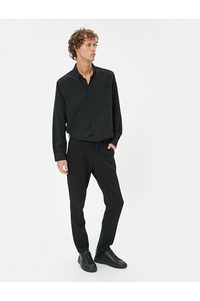 Koton Oxford Shirt Long Sleeve Pocket Detailed Cotton Blend