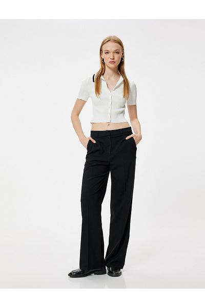 Koton Slim Fit Polo Neck Short Sleeve Buttoned Sweater