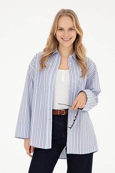 U.S. Polo Assn. Cămașă de damă albastru deschis cu mânecă lungă - 50279792 -VR003
