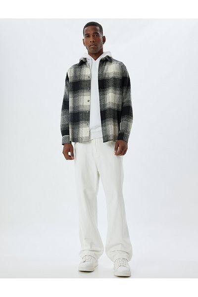 Koton Long Sleeve Winter - Regular Fit, Cotton Blend Lumberjack Shirt