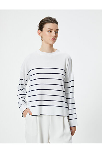 Koton Langärmliger Basic-Strickpullover – Rundhalsausschnitt