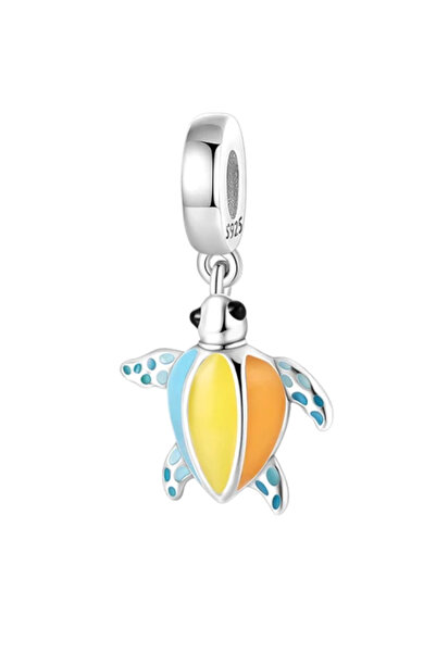 Dumledo Karetta Karetta Kaplumbağa Karanlıkta Parlayan Charm | 925 Ayar Gümüş