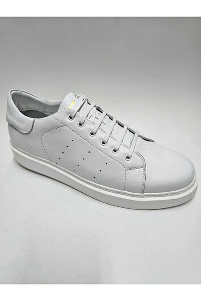 Luis Figo Genuine Leather - White Casual Lace-Up Lightweight Eva Sole Men's Shoes (45-46...)