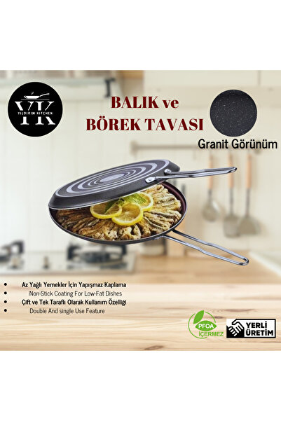 KAZICI İkiz Balık  Börek Tavası  Granit Görünüm  32 cm