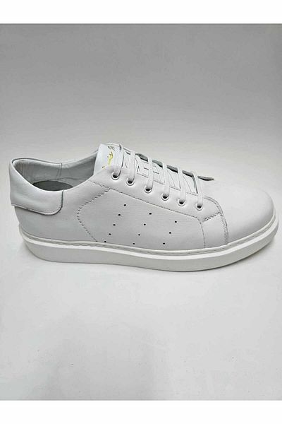 Luis Figo Genuine Leather - White Casual Lace-Up Lightweight Eva Sole Men's Shoes (45-46...)