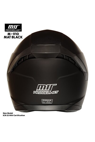 MTS M-910 MAT SİYAH GÜNEŞ VİZÖRLÜ KASK (SİYAH CAMLI)
