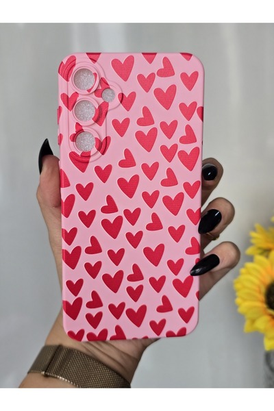 Magic Ring حافظة متوافقة مع هاتف Samsung Galaxy S23 FE مطبوعة على شكل قلب مخملي