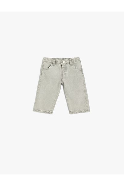 Koton Cotton Denim Shorts - Pocket Design