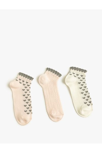 Koton Set de șosete Heart Booties - 3 piese, multicolore