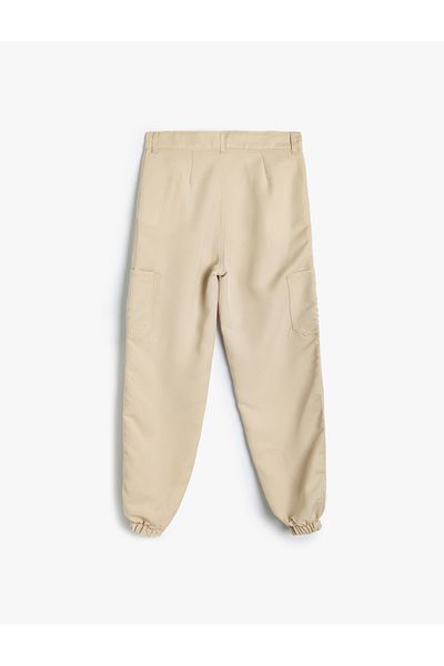 Koton Loose-Fit Jogger Pants - Cargo Pocket and Button