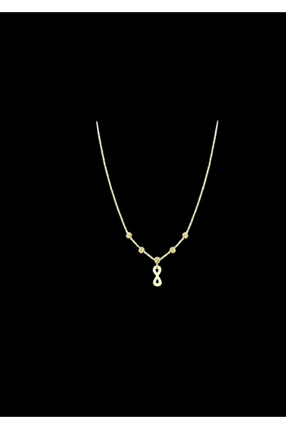 MİNİMAL Minimal Altın Dorika toplu figürlü kolye