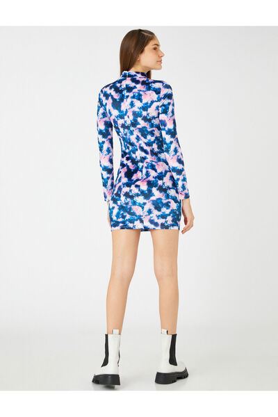 Koton Rochie Mini Fereastra Detaliată Mânecă Lungă Adunată