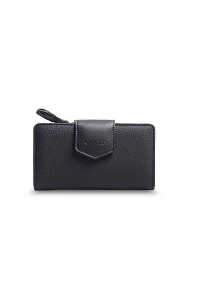 GUARD Women's Black Matte Genuine Leather Wallet - Small Size P2213