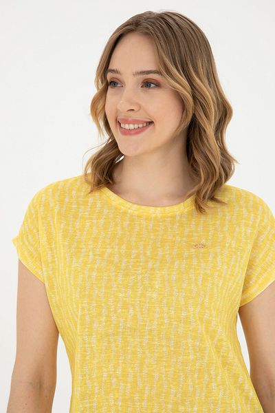 U.S. Polo Assn. Women's Yellow Crew Neck T-Shirt -50281790-VR044