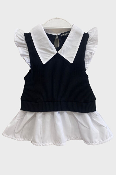 Woorage Gömlek Yakalı Kız Badi - Siyah