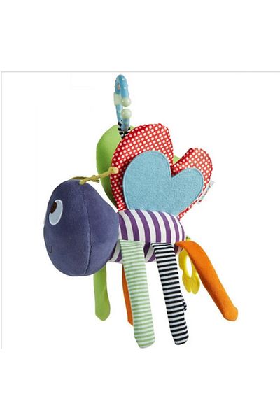 Love Love Colorful Cute, Squishy Bee Plush, with Rattle