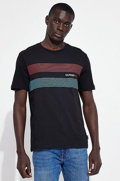 Tommy Hilfiger Bisiklet Yaka Baskılı Erkek T-shirt