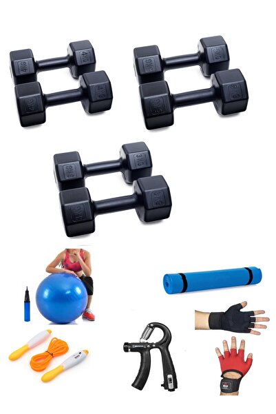Besinistanbul Ps Spor 3 Çift Dambıl Set 3 Kg 4 Kg 5 Kg 5 Çeşit Egzersiz Seti