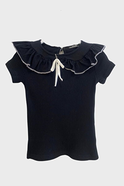 Woorage Önü Bağlamalı Kız Badi - Siyah