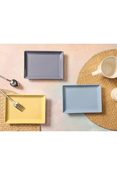 Porland Colored 3 Parça Servis&Sunum Tabağı 18cm