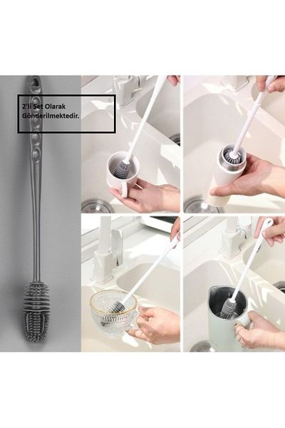 Sevagah 360 Degree Baby Bottle Vase Jar Thermos - Cleaning Brush 2 Pieces