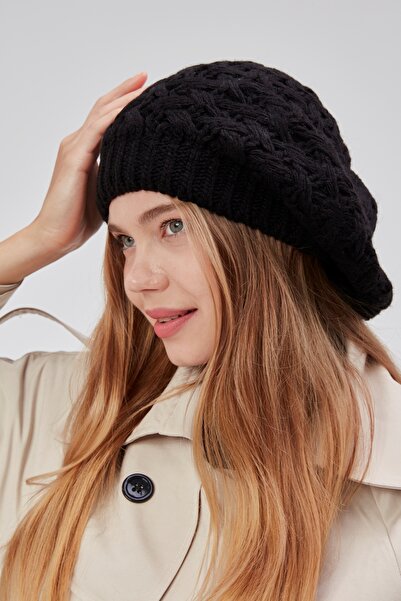 derikem Dámský zimní stylový úplet Malíř pletený baret