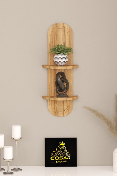 Cosargroup Dekoratif Fanos Mdf Mebran Kaplama Ahşap Desen Duvar Rafı 1 Adet