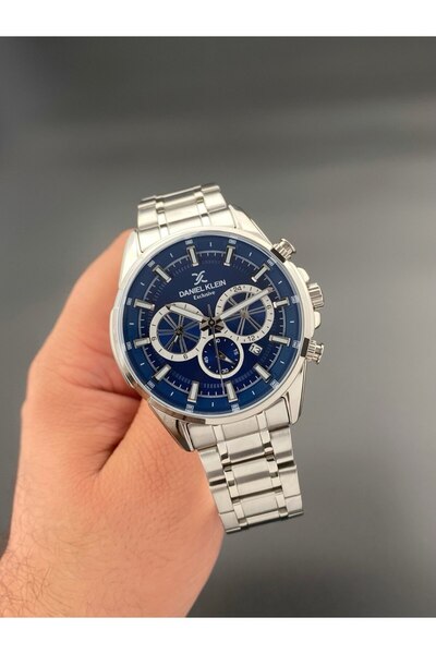 Daniel Klein Erkek Kol Saati Çelik kordon 3 ATM Su Geçirmez Lacivert Gümüş Renk