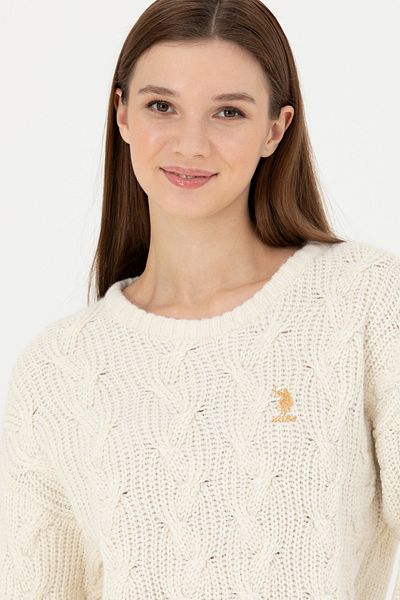 U.S. Polo Assn. Pulover de damă Stone Melange - Decolteu 50277268 -VR225