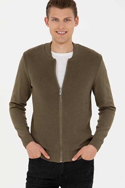 U.S. Polo Assn. Khaki Men's Knitwear Cardigan - Basic Model 50277107 -vr027