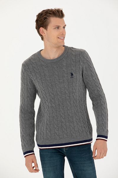 U.S. Polo Assn. Men's Gray Melange Sweater 50277102 -Vr086