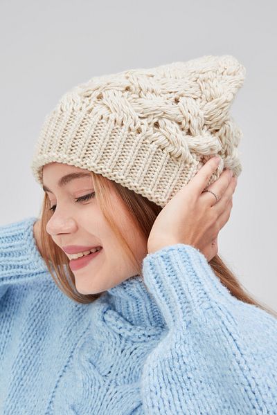 derikem Stylish Women's Hair Braid Lined Knitwear Beret