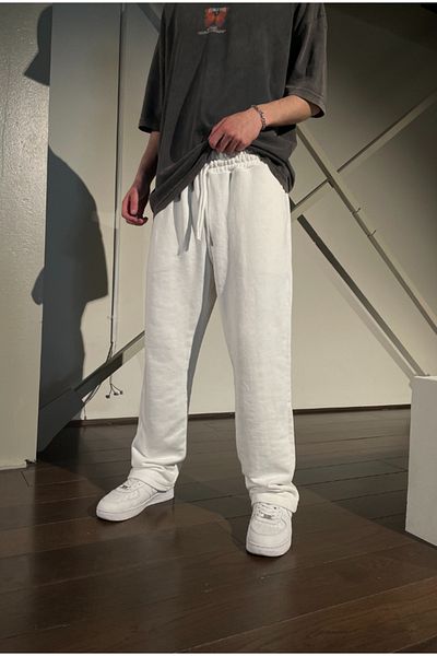 UYN SPORT Unisex White Baggy Combed Cotton Tracksuit