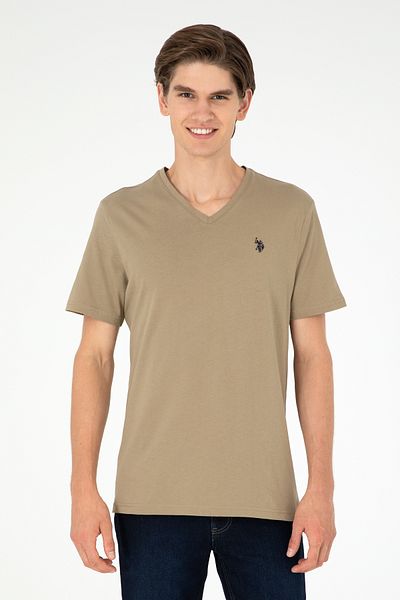 U.S. Polo Assn. Ανδρικό μπλουζάκι Khaki Basic 50279617-VR027
