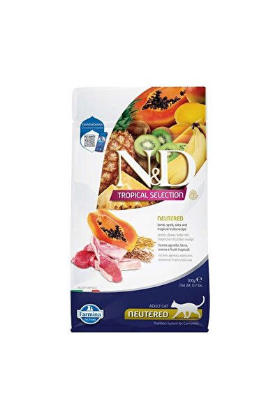 N&D Tropical Selection Sterilised Kuzu Etli Kısırlaştırılmış Yetişkin Kedi Maması 300 Gr - Petshopun