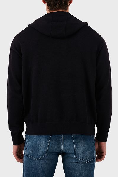 Armani Exchange Ανδρικά φούτερ με κουκούλα με λογότυπο βαμβακερό μείγμα κανονικής εφαρμογής - ΠΟΥΛΟΒΕΡ 6DZM2Y ZM4NZ 1