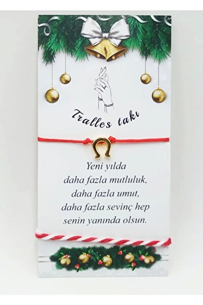 Tralles Takı New Year's Gift Red String Bracelet with Nile Figure and Red and White Lucky Rope