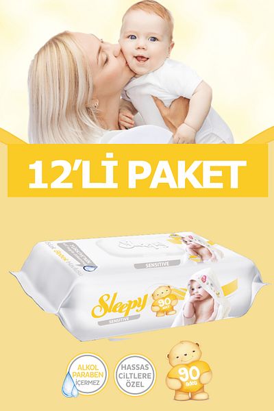 Sleepy Sensible Baby Wet Towel - 90's 12 Wet Wipes