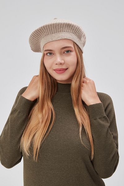 derikem Women's Winter Stylish French Painter Plain Knit Beret Hat