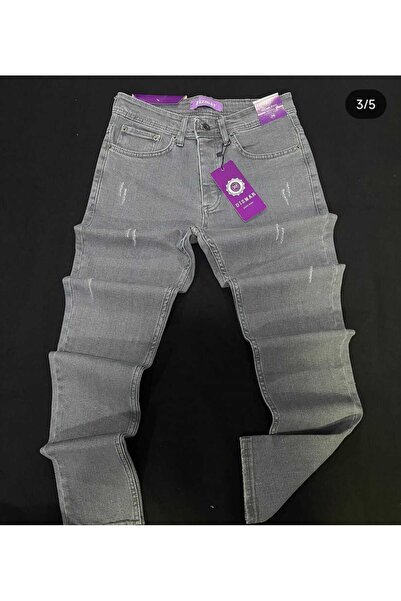 Erkek Tırnaklı Skinny Dar Paça Taşlanmış Jeans