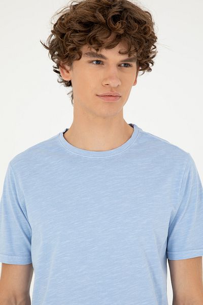 U.S. Polo Assn. Мъжка тениска с кръгло деколте, светло синя, стандартна кройка, 50279578-vr003
