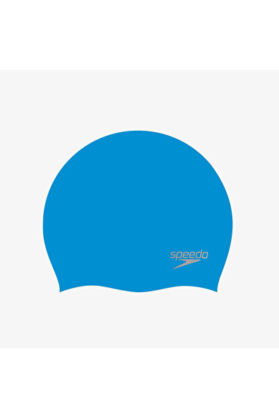 SPEEDO Plain Molded Silicone Unisex Blue Swimming Cap