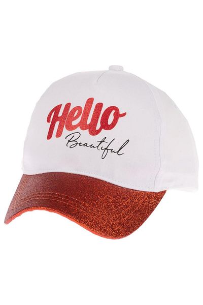 Kitti Hello Written Girl Hat - Red