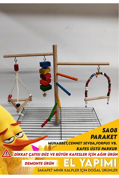 SAKAPET Sa08 Model Cage Top Play Course - Lovebird and Lovebird in Paradise