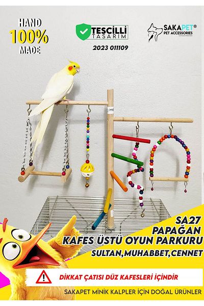 SAKAPET Cockatiel - Giant Bird Entertainment Platform, Cage Top Sa27