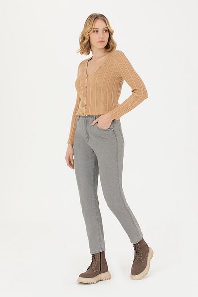 U.S. Polo Assn. Γυναικεία Sand Melange Basic Knitwear Cardigan 50276235-VR123