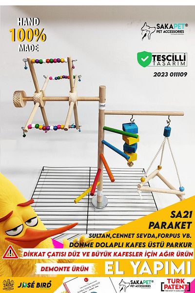SAKAPET Sa21 Model Bird Cage with Ferris Wheel - Play Course, Sultan Parrot, Budgie Paradise Sevda Parrot